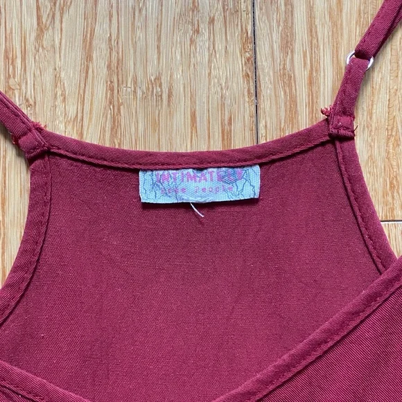 Free People Wine Asymmetrical Hem Double Strap Dress - Picture 2 of 7